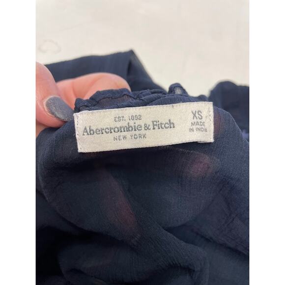 Abercrombie & Fitch Ruffle Y2K Top Size XS Milkmaid Sheer Coquette Cottagecore - Picture 13 of 13